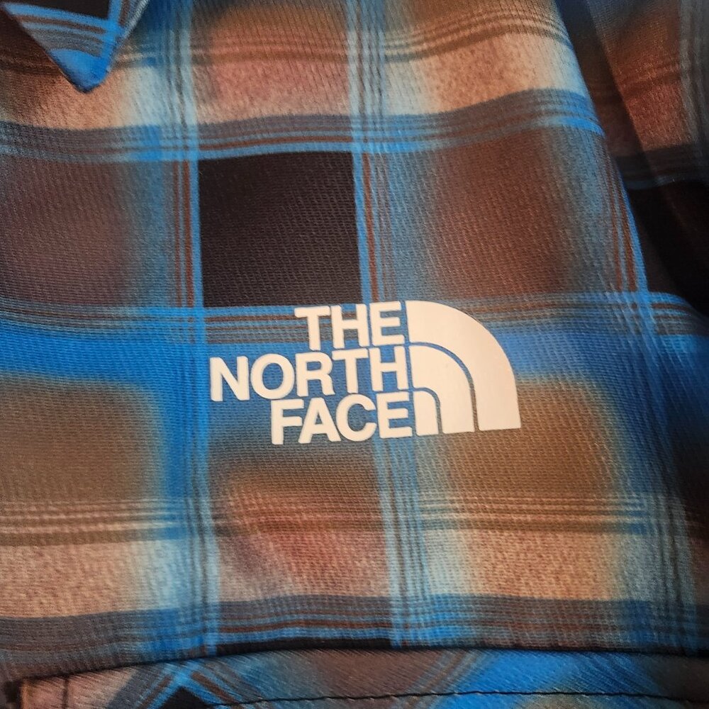 The North Face Men’s M Hoodie Jacket — Blue & Tan Plaid Lined - Picture 2 of 6